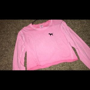 Pink vs long sleeve crop top